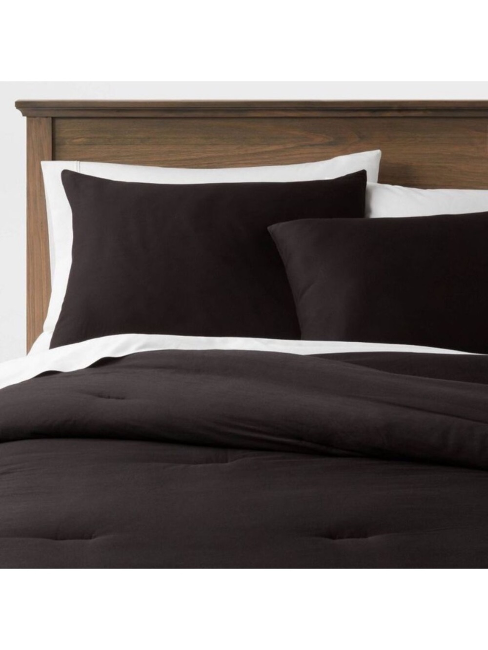NEW Classic Solid Black Comforter Set Threshold Black Sateen 3pc set. No offers